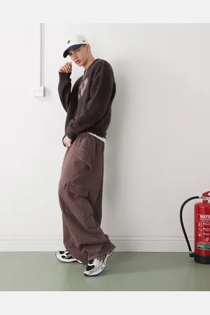 COLLUSION Oversized tie trousers in peppercorn