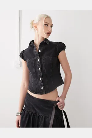 COLLUSION Denim fitted shirt co-ord in