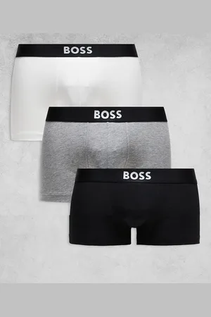 HUGO BOSS Boss Bodywear 3-pack front icon logo trunks in , white and grey