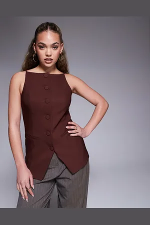 River Island Square neck strappy waistcoat in