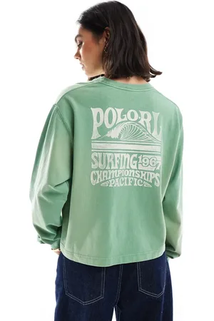 Ralph Lauren Loose fit long sleeve top with logo in washed