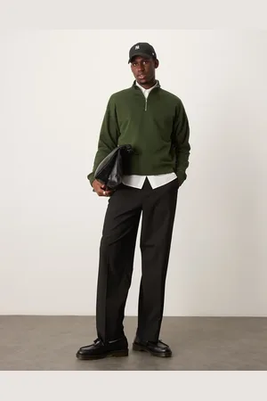 New Look 1/4 zip funnel neck sweatshirt in dark