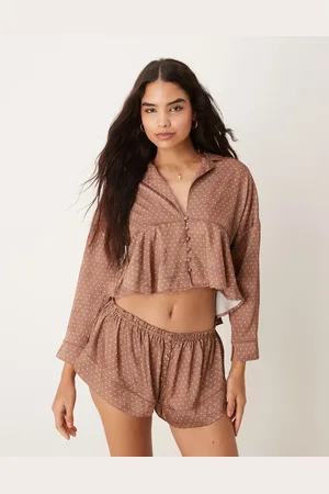Free People Polka dot satin pyjama set in