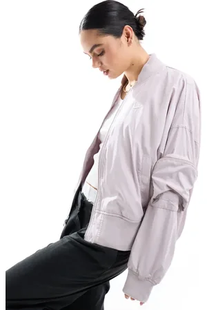 Nike Essenitals oversized bomber jacket in light pink