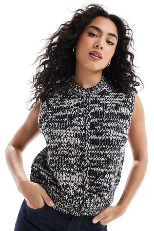 ASOS Knitted crew neck tank in and oatmeal twist yarn