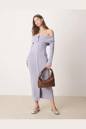 Abercrombie & Fitch Sleeveless foldover knit sweater dress in