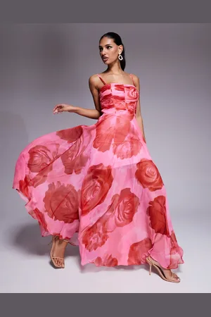 Forever New Ruched body sheer maxi dress in floral