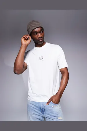 Armani Exchange Central logo t-shirt in off