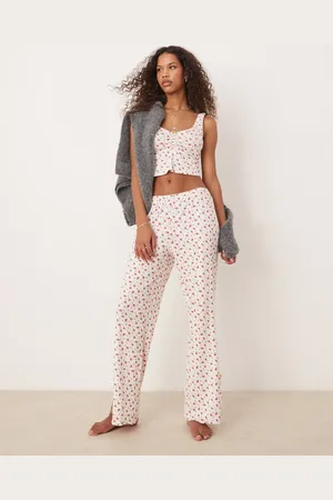 Free People Chintzy floral pyjama set in red and white