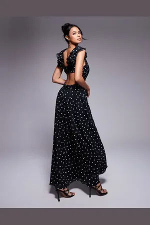Forever New Rosette maxi dress in polka dot