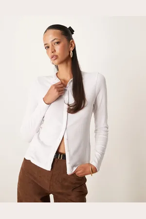 Abercrombie & Fitch Button detail long sleeve top in