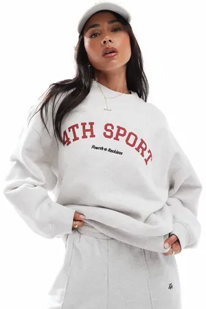 4th & Reckless Slogan printed relaxed sweatshirt co-ord in light