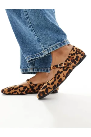 ASOS Lottie Mary Jane Ballet in leopard suedette
