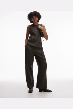 Topshop Co ord pinstripe jogger in khaki