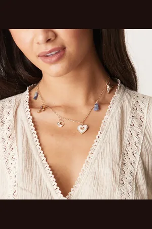DesignB London Western multicharm necklace in