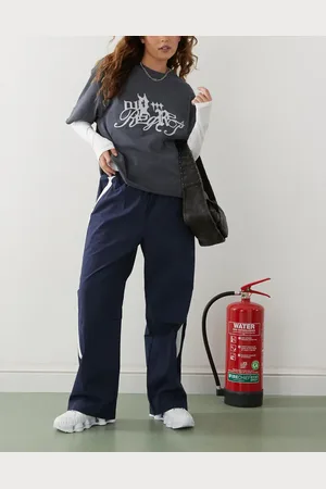 Princess Polly Straight leg contrast side stripe windbreaker track trousers in