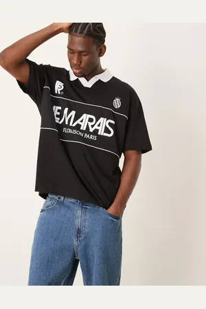 ASOS Oversized polo with sports graphic in