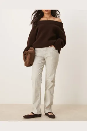 ASOS Straight leg herringbone flock jean in
