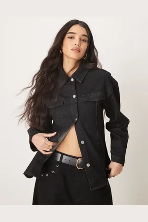 ASOS Cinch waist denim shirt in