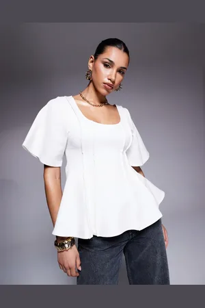 ASOS Exposed seam peplum short sleeve top
