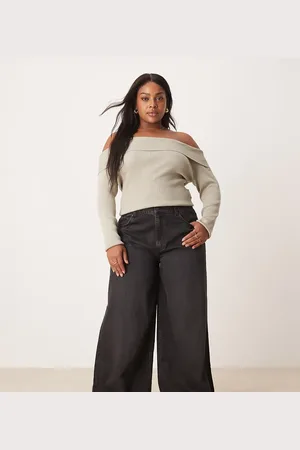 ASOS ASOS DESIGN Curve wide leg jean in washed