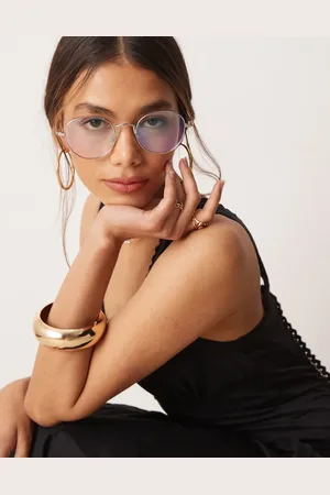 Jeepers Peepers Round metal clear lens glasses in