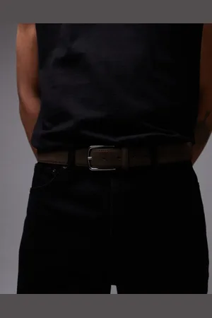 MANGO Suede belt inbrown