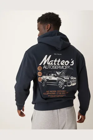 ASOS Oversized hoodie with chest and back car print in