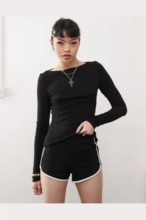 Weekday Linen blend long sleeve top in exclusive to ASOS