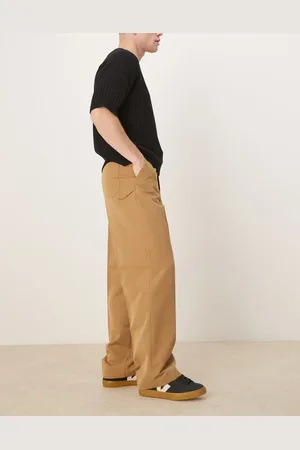 ASOS Smart wide leg trousers with carpenter pocket in camel