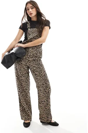 ONLY Corduroy dungaree in leo print