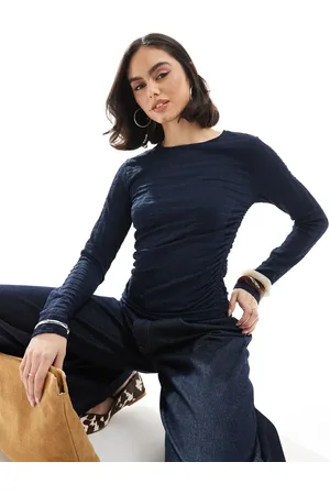 VERO MODA Textured ruched long sleeve top in