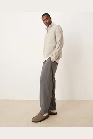 ASOS Oversized tapered smart trousers with double pleat in