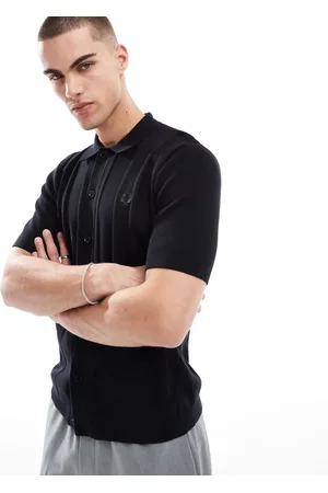 Fred Perry Short sleeve knitted button through shirt in