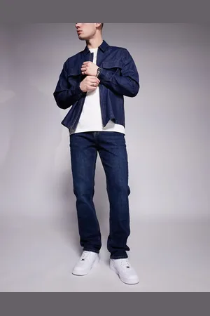 River Island Straight fit jeans in darkwash blue