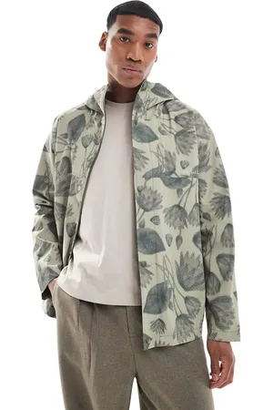 Paul Smith Hooded jacket with flower print in beige