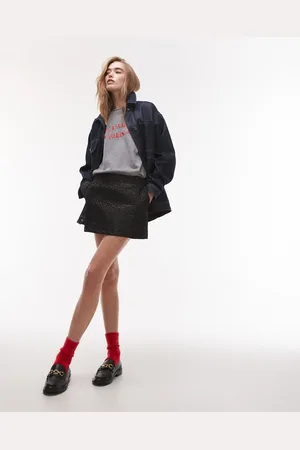 Topshop Textured jacquard mini skirt in