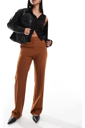 ASOS Tailored slim straight trousers in camel