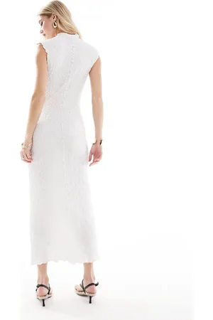 ASOS Textured midi dress with exposed seams in