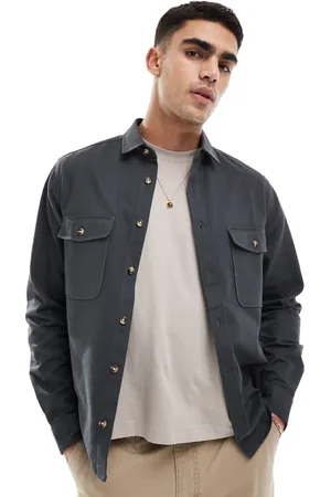 ASOS Boxy overshirt in dark