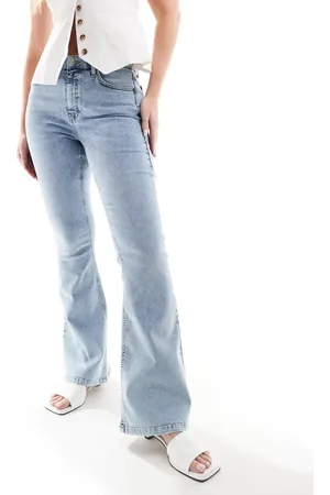 Topshop Jamie Flare high rise jeans in bleach
