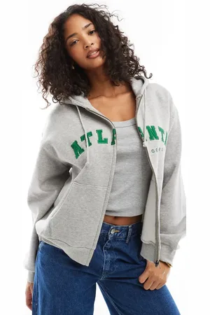 Daisy Street Oversized hoodie with atlanta graphic in