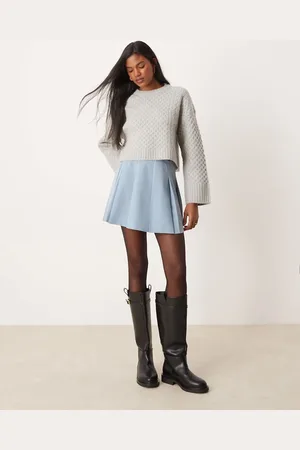 ASOS Tailored pleated mini skirt in light blue