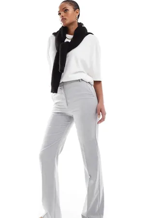 ASOS Tall tailored slim straight trousers in light