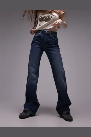 Topshop Relaxed flare mid rise jean in billionaire