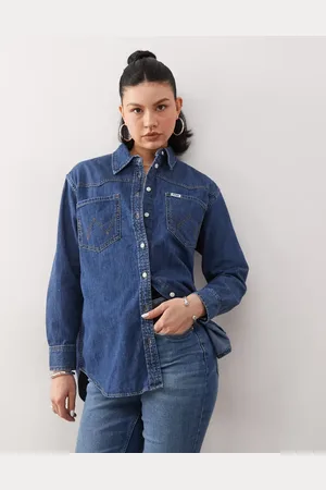 Wrangler Loose fit denim shirt in dark