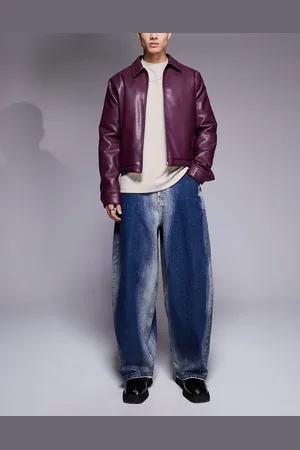 ASOS Oversized baggy jeans in mid with heavy wash detail