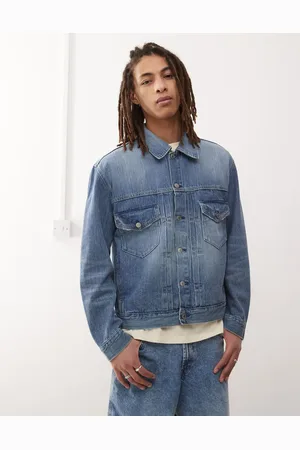 Weekday Oversized denim jacket with front pleat detail in