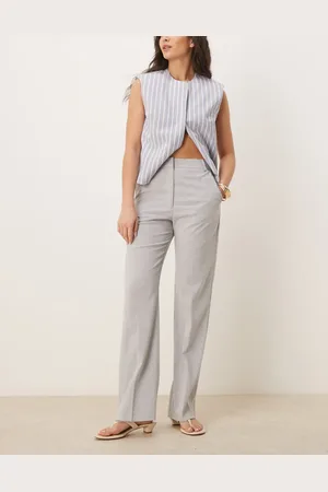 ASOS Tailored slim straight trousers in light