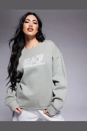 EA7 Armani central logo sweatshirt in sage